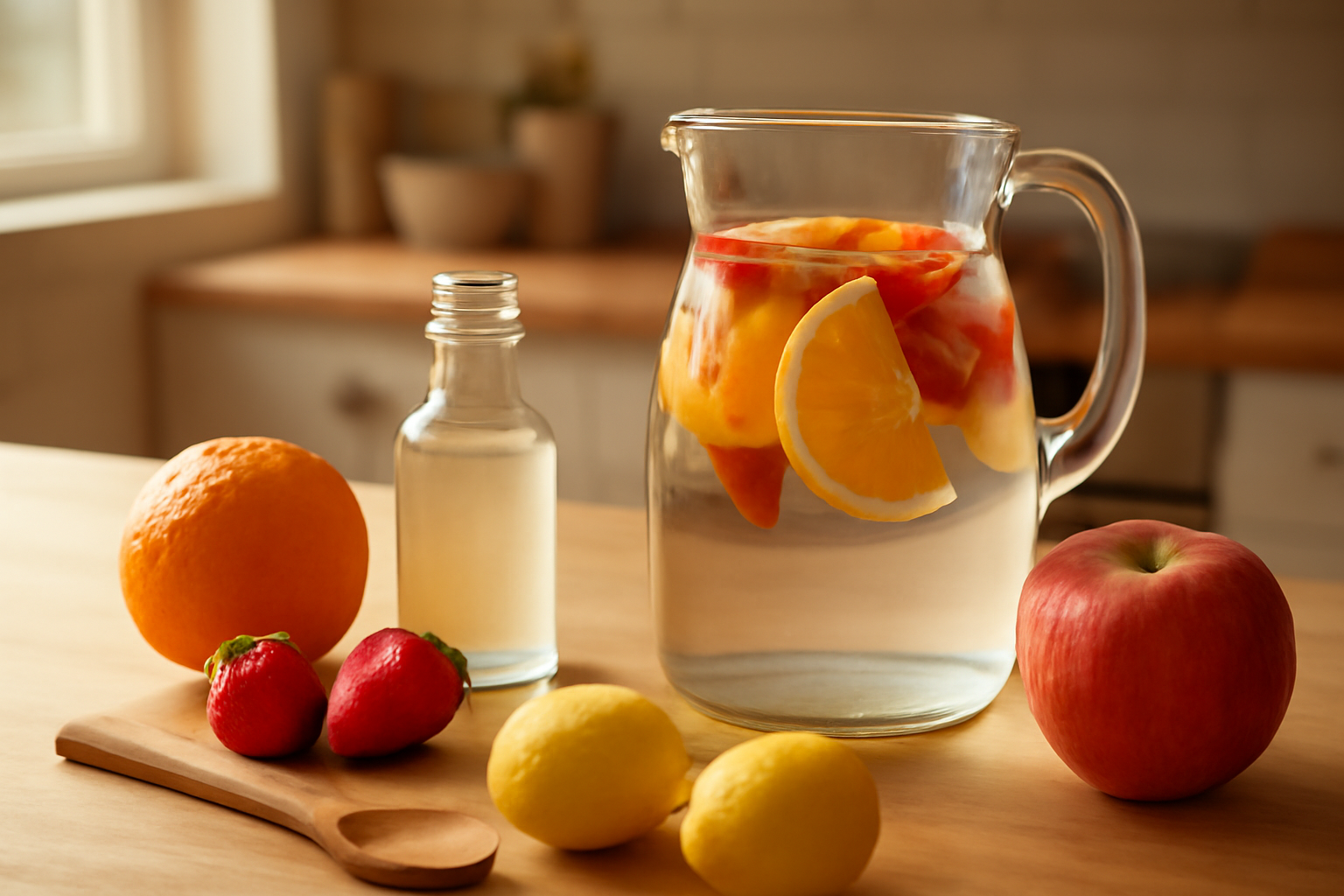Bahan dan alat sederhana untuk meracik minuman di dapur rumah